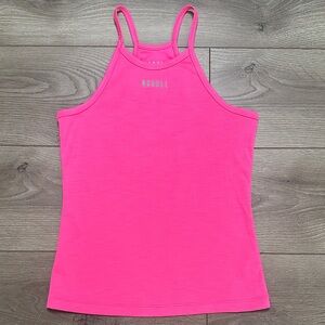 NOBULL Ribbed High-Neck Training Tank Neon Pink Size Medium